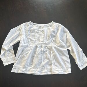 White Blouse with Pintuck Details and 3/4 Sleeves